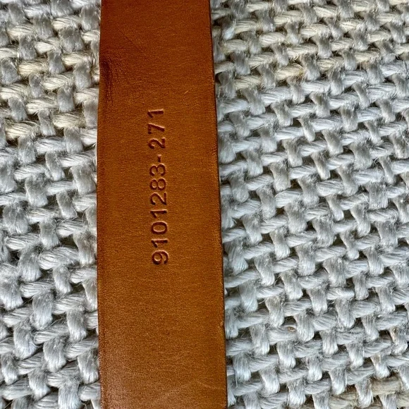 Lauren Ralph Lauren Tan Brown Italian Leather Strap with Gold Ring & Hook, L/XL